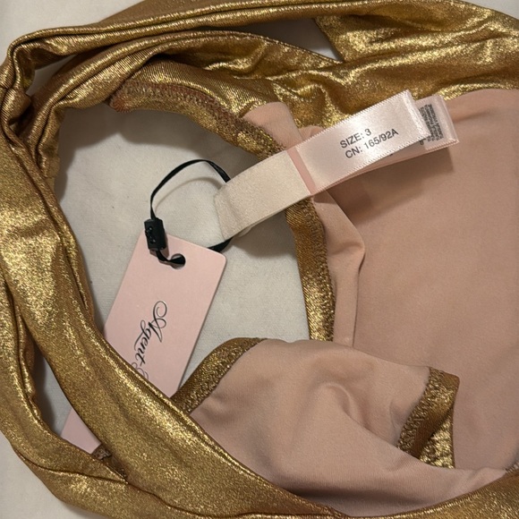 Agent Provocateur MAZZY gold bikini size 3 top + bottom - Picture 2 of 5